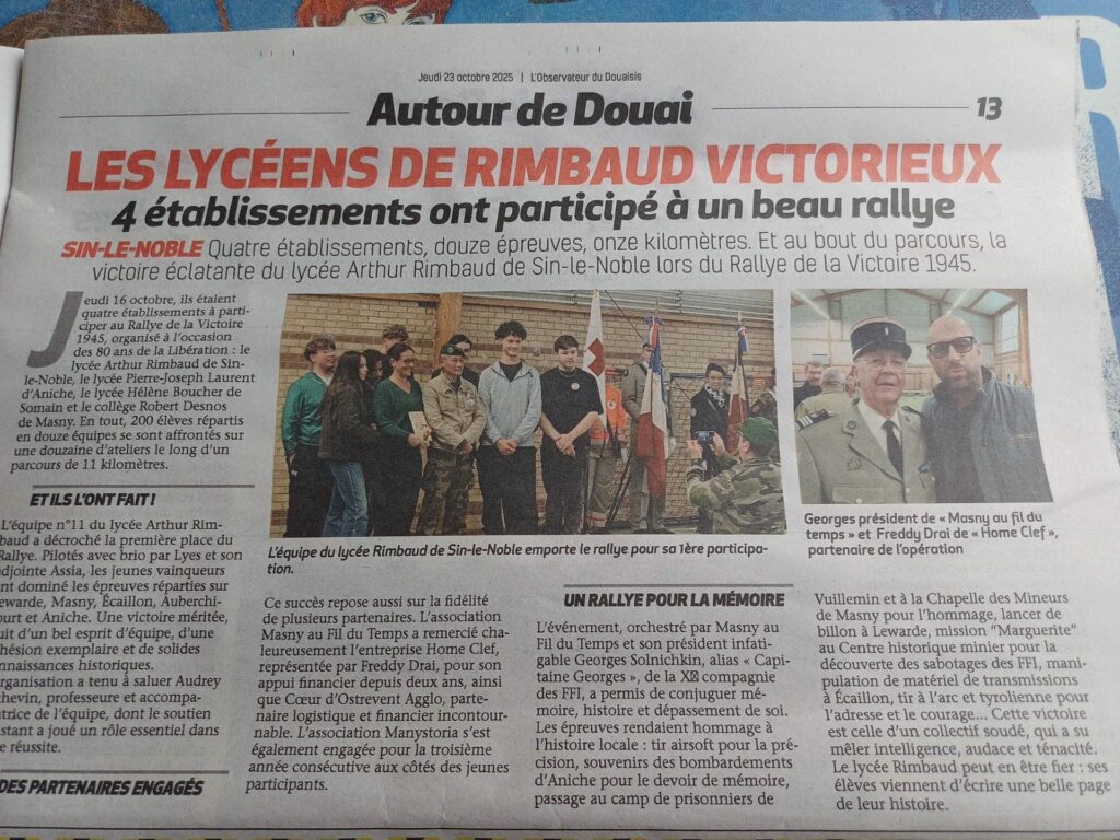 4 établissements ont participé à un beau rallye autour de Douai