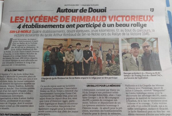 4 établissements ont participé à un beau rallye autour de Douai